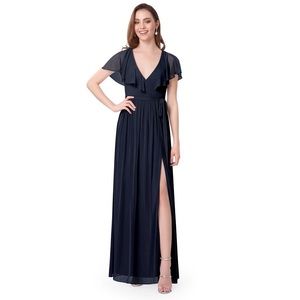 Azazie Dark Navy Blue Jael Bridesmaid Dress
